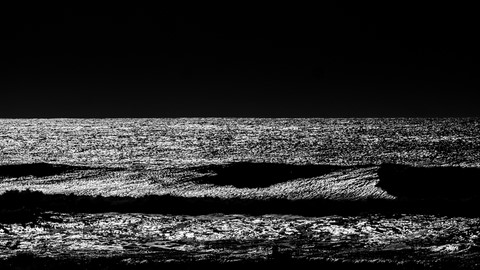 ART PHOTO GENTLE WAVES IN THE MOONLIGHT